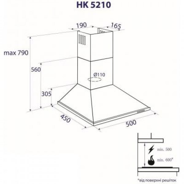 Вытяжка MINOLA HK 5210 WH 650