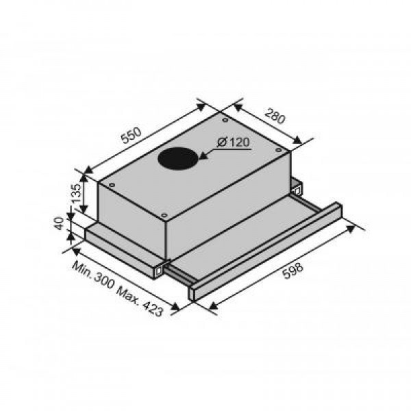 Вытяжка Ventolux GARDA 60 BK (650) IT H