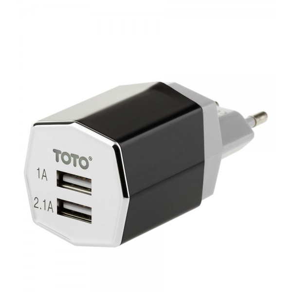 Зарядное устройство TOTO TZR-09 Travel charger 2USB 3,1A Black/Silver