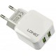 Сетевое зарядное устройство LDNIO A2202 Travel charger 2USB 2.4A White