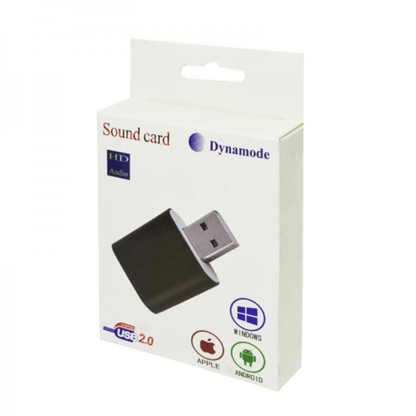 Звуковая плата Dynamode USB 8 (7.1) каналов 3D алюминий, черная (44888)